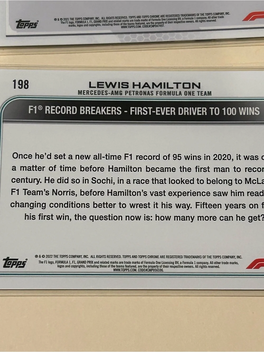 Lewis Hamilton Topps Cards Lot of 4 Sapphire and more